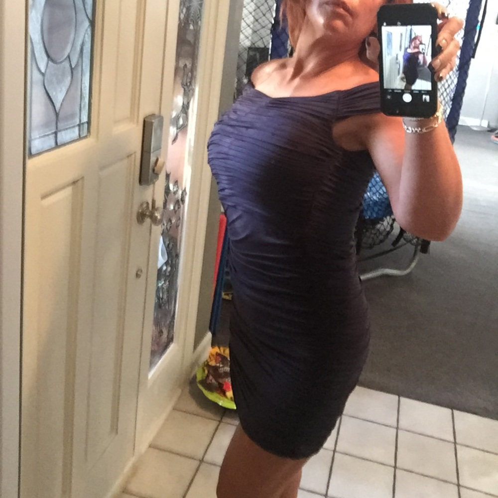 BCBGMaxazria navy blue mini dress. New Years Eve